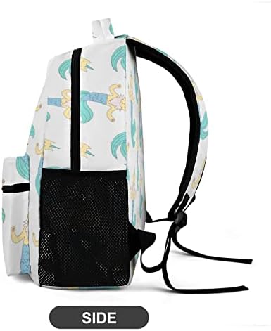 CATICORN Mermaid Backpack Laptop Back Pack Printa Bolsa de ombro Daypack unissex