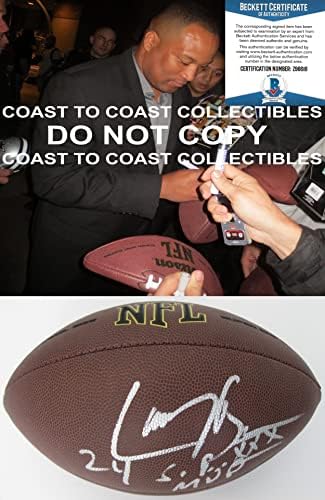 Larry Brown Dallas Cowboys SB MVP assinado autografado à prova de futebol da NFL Beckett Coa