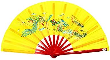 Zooboo Bamboo Dragão Chinês Phoenix Tai Chi Fan Kung Fu Fan Fan 13inch