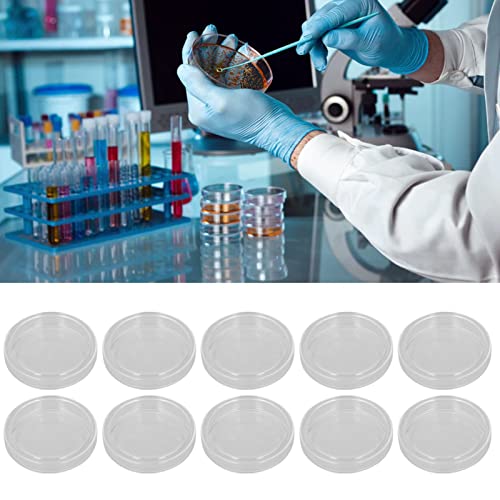 Petri Place, Borossilicate Vidro ácido e pratos de cultura de laboratório resistentes a álcalis 10pcs Multifuncional boa vedação com tampas superiores para experimento de Bioresearch