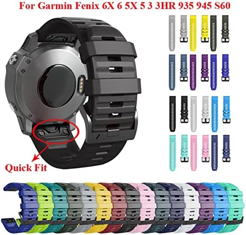 Sawidee 26 mm 22mm Watch Band para Garmin Fenix ​​7 7x 6x 6Pro Relógio Silicone Easy Fit Wrist Strap for fenix 5x 5 3 3hr 935 945