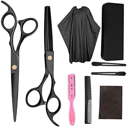 9 PCs Pontos de tesoura Professional Hairdressing Kit Corte de tesoura Hairs Scissors Tail pente de cabelo Cabelo Capinho