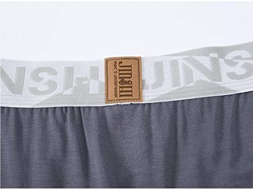 Jinshi Mens Bamboo Boxer de perna longa Briefes de roupas íntimas de 3 pacote de 4 pacotes de 5 pacotes