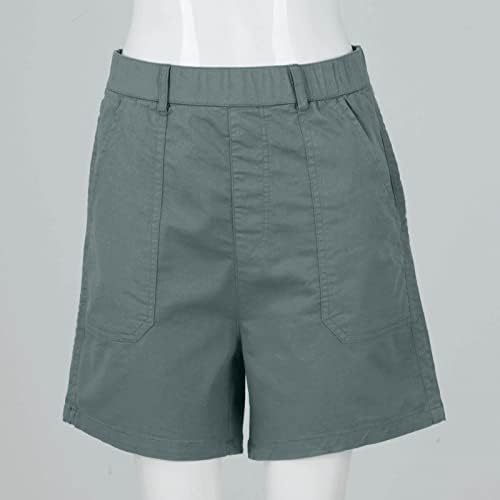 Shorts femininos de zlovhe, bolsos laterais de tensão de alongamento macio feminino