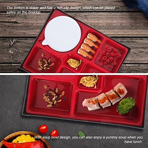 CABILOCK KIRS BENTO Caixa 1 Conjunto de almoço japonês Bento Caixa com Bowl Compartment Sushi Storage Box portátil
