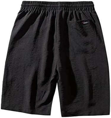 Calça de treino masculino calças de cordão de cordão shorts shorts esportes de verão coragem cor sólida leve