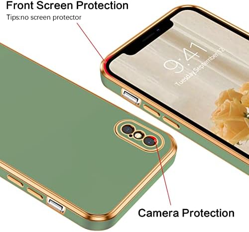 Veningo iPhone X Case, capa iPhone XS, capa de telefone para iPhone X/XS, Slim Fit Soft com pulseira ajustável Kickstand Resistente à prova de choques de choques Tampa de proteção para Apple iPhone X/XS 5.8 , Matcha Green