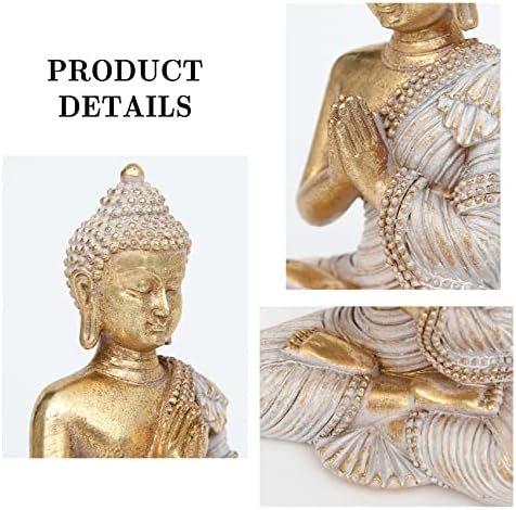 Estátua de Buda para decoração em casa Gold 4,3 '' Conjunto de estátuas de Buda de 3 small para decoração de decoração