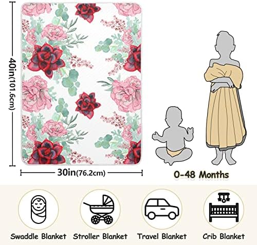Plantas suculentas Cobertoras de bebê impressas para meninos Super macio macio de criança quente para meninas cobertor de