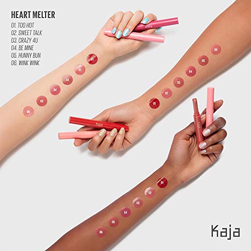 Kaja Lip Gloss - Melter do coração | Termo alto e brilhante, rosa bubblegum brincalhão, hidrato, 02 Sweet Talk, 0,04 oz