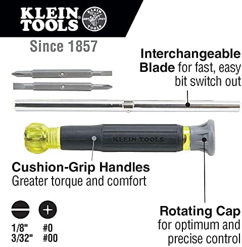Klein Tools 80045 Chave de fenda e kit de ferramentas de driver de porca, inclui Magnetic 11 em 1, fenda de gordura de multi-bits