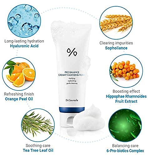 [Dr.CEURACLE] Pro Balance Creamy Cleansing Foam | Limpador complexo de probióticos | Minimizador diário de lavagem diária e poros