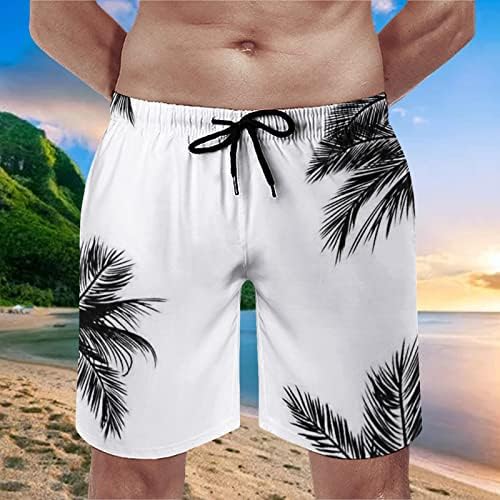 Shorts masculinos shorts maiôs de banheira shorts de praia com bolsos estampas tropicais fitness holida de face masculina