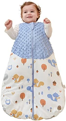 Lilbestie Baby Sleep Sack, Baby Smold Bag 1.5 Tog Cotton vestível cobertor com zíper bidirecional para toda a temporada Saco