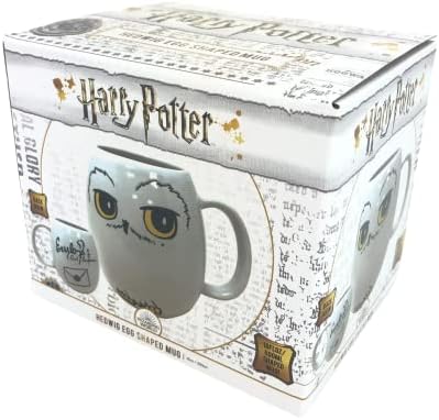 Harry Potter caneca de cerâmica oval com hedwig a coruja na caixa de apresentação - mercadoria oficial