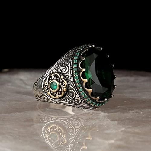 Anéis de dedo completo para mulheres anel redondo anel grande anel de diamante de diamante anel de pedras preciosas anel de presente anel de presente vintage Saphire Shaphire Ring Big Blue Rings Ring Ring