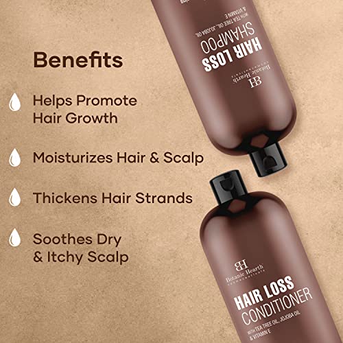 Shampoo e condicionador de perda de cabelo da lareira botânica | Para crescimento do cabelo | Fórmula volumizadora e grossa