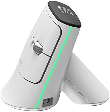 Mouse Bluetooth Ergonômico Delux, mouse vertical sem fio com tela OLED, receptor USB e BT5.0, 4000DPI, 6 botões, camundongos túneis do carpo Ergo reduzem o pulso e a dor à mão