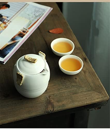 Houkai Chinese Kung Fu Tea Conjunto de porcelana branca Tule de cerâmica Matt Beam Pote Japonês Viagem ao Ar Livre Gaiwan