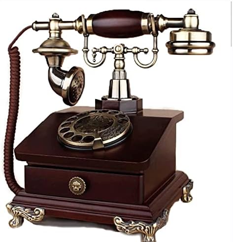 Walnuta Telephone-Antique Telefone Retro Retro Vintage Wood Rural Disco Rotativo