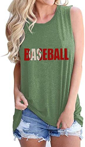 Camisa de beisebol hgccgdu feminino letra de letra de impressão de letra sem mangas camisa mulher verão 2023 tanques fofos tampas