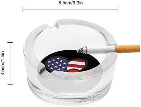 Corações interligadas American Oromo Liberation Front Flag de vidro cinzeiro para cigarros Cigarro Classic redondo cinza