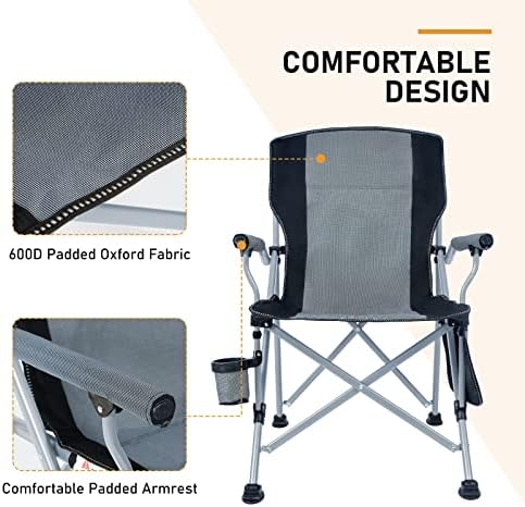 Cadeira de acampamento portátil Homcosan Quad Outdoor AUTO ALGUMA PARA PARTIMAIS SUPORTE PARA PARTE 330 libras Espalhar 600d