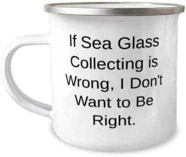 Novos presentes de coleta de vidro do mar, se a coleta de vidro do mar estiver errado, eu não, vidro do mar coletando caneca