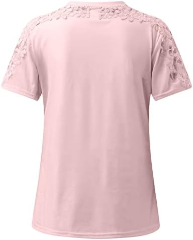 Camisa sexy de verão para mulheres 2023 Camisetas de manga curta de renda de renda