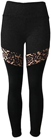 Leggings de treino de versões para mulheres calças de retalhos de colorido de leopardo - moda calças de ioga de cintura alta