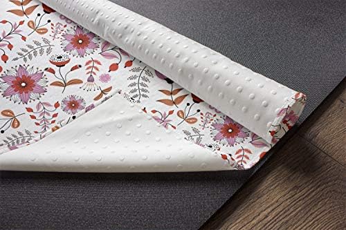 Toalha de tapete de ioga floral de Ambesonne, elementos botânicos com temas da primavera, suor de yoga pilates não deslizante,