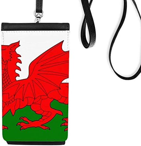 Wales National Flag Europe Europa Country Phone Cartle Burse pendurada bolsa móvel bolso preto