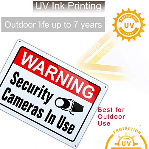 Grande vigilância por vídeo de aviso no sinal de uso, câmeras de segurança em uso de uso, grande tinta UV de alumínio de