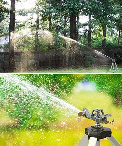 Sprinkler de impacto iamático na base de tripé ajustável, 360 graus de área grande, sprinkler de pulsator ajustável