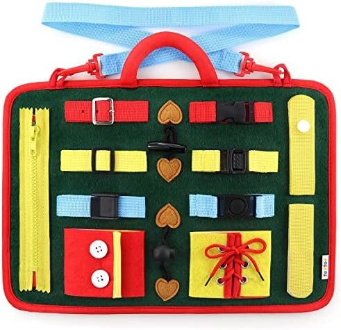 Teytoy Toddler Busy Board - Montessori Busy Boards para crianças 1-3, Kids Sensory Toys - quadro de atividades com cartas