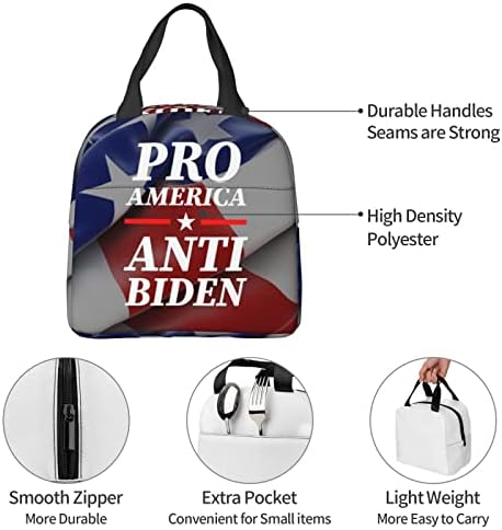 Swpwab Pro America America Anti Biden Reutilizável Folha portátil espessada Bento de bento isolado para homens e mulheres