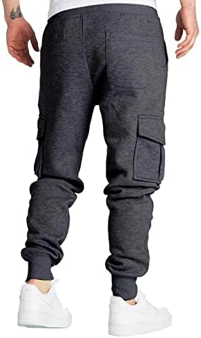 Yangqigy mass moda joggers esportes calças masculinas moda casual algodão solto plus size de bolso de bolso up calças elásticas
