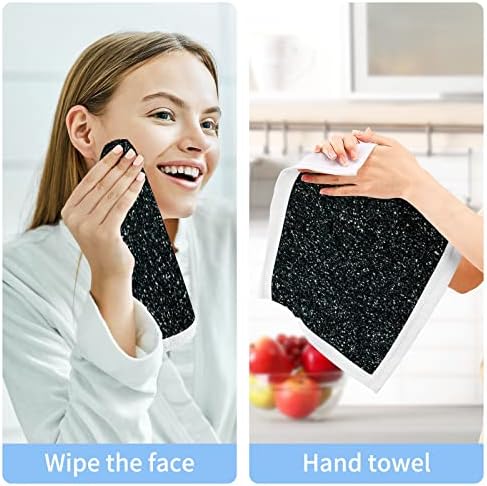 Kigai 2 embalam panos de textura de glitter preto - toalhas de rosto macio, toalhas de ginástica, qualidade de hotel e spa,