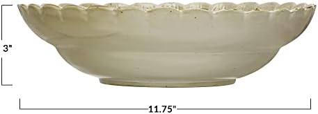 Creative Co-op Stayware Scalloped Edge, Ivory Bowl