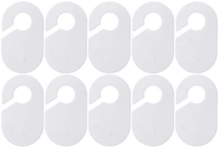 Divisores de closets de chictry Divisedores de roupas de plástico rack rack rótulos de vestuário marcando cabides de anel para armário doméstico lojas de roupas 10pcs White retangular