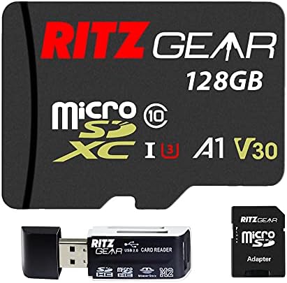 Ritz Gear de 64 GB Micro SD Card, MicrosDXC Full HD e 4K UHD, UHS-I, U3, A1, V30, C10 Memory-Card + Adaptador para smartphones Android,
