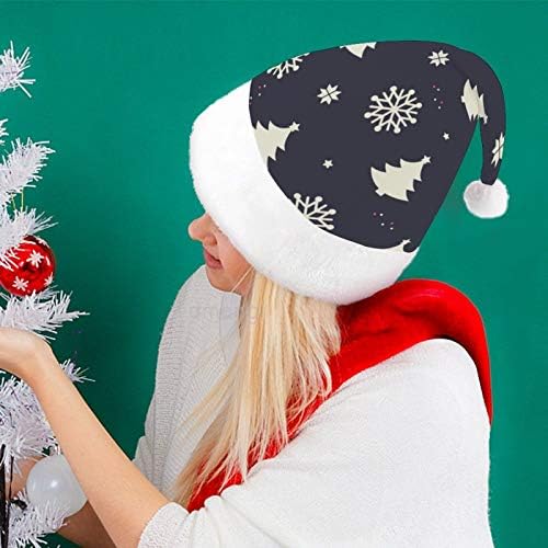 Chapéu de Papai Noel de Natal, Árvore de Natal Floco de neve de Natal Capéu de férias para adultos, Hats de Natal de Comforto