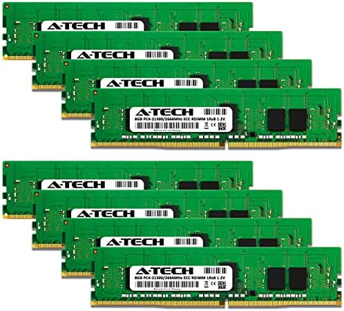 A -Tech 64GB Kit Memory Ram para Dell PowerEdge T430 - DDR4 2666MHz PC4-21300 ECC Registrado RDimm 1RX8 1.2V - Servidor