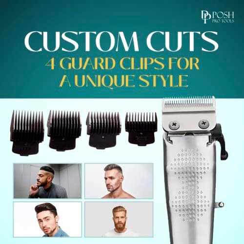 Posh Pro Tools Clippers para homens, kit de aparador sem fio para barbeiros e estilistas profissionais