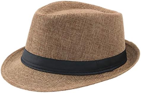 Unissex clássico palha fedora chapéu para homens chapéu de chapéu de panamá casual praia praia curta abrete feminino fedoras cowboy sol chapéu
