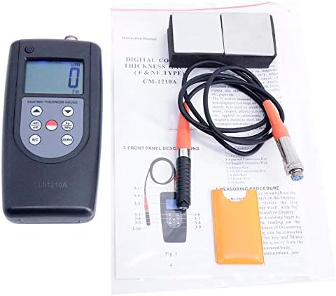 Tongbao CM1210A Medidor de espessura de revestimento de tinta digital CM-1210A com sonda f/nf Indução magnética Corrente de redemoinho 0 ~ 2000um