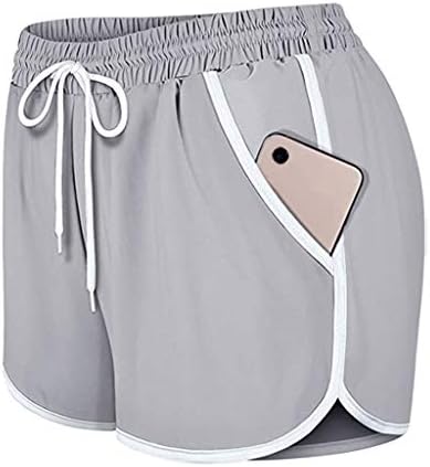 Shorts de compressão de chnnkkaop feminino feminino com desdobramento elástico de treino com bolsos esportivos shorts esportivos