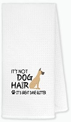Não é cabelo de cachorro é ótimo dinamarquês toalhas de cozinha de brilho de prato 24 x16, toalhas de prato de cachorro engraçado toalhas de banho toalhas de mão, presentes para amantes de cães garotas mulheres, ótima dinamarque