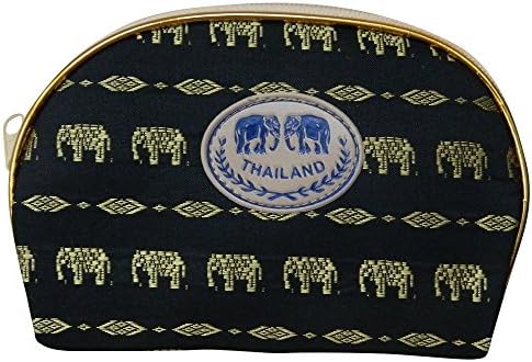 Bolsa de cosméticos de padrão de elefante preto