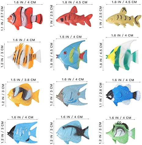 Conjunto de brinquedos de peixe tropical de Stobok, 12pcs variados mini animais marinhos marinhos brinquedo peixe da vida